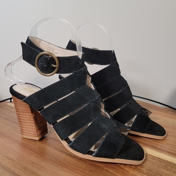 Seychelles Completely Engaged heeled sandals Black Open Toe Ankle Strap Size 6 - Picture 4 of 12